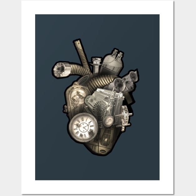 Steampunk Mechanical heart Wall Art by Blacklinesw9